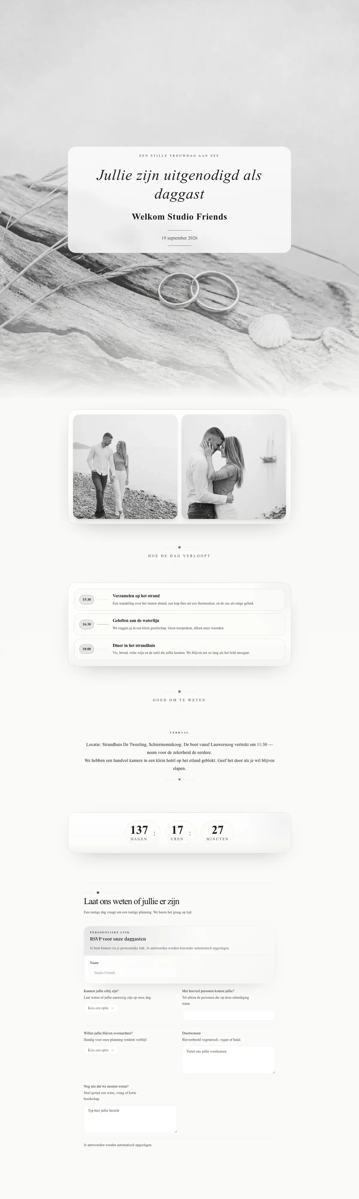 Digitale trouwkaart voorbeeld Suzan & Freek — Romantische lente-bruiloft