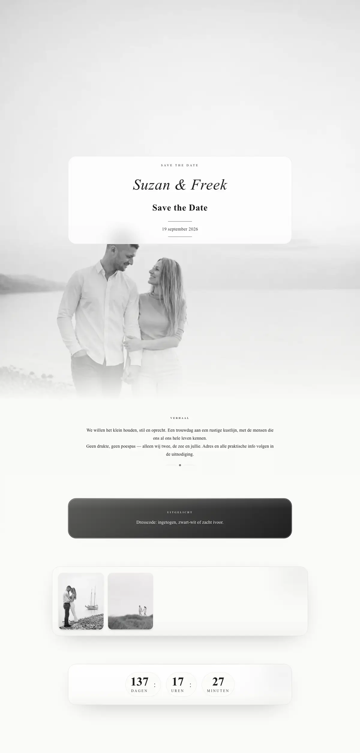 Save the date kaart voorbeeld Suzan & Freek — Romantische lente